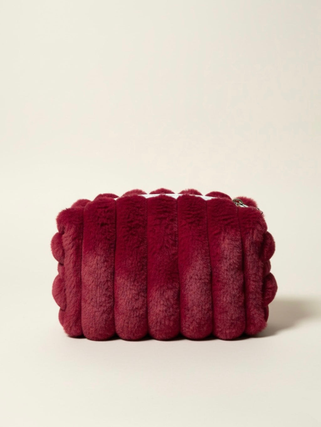 FUR POUCH - DEEP RED