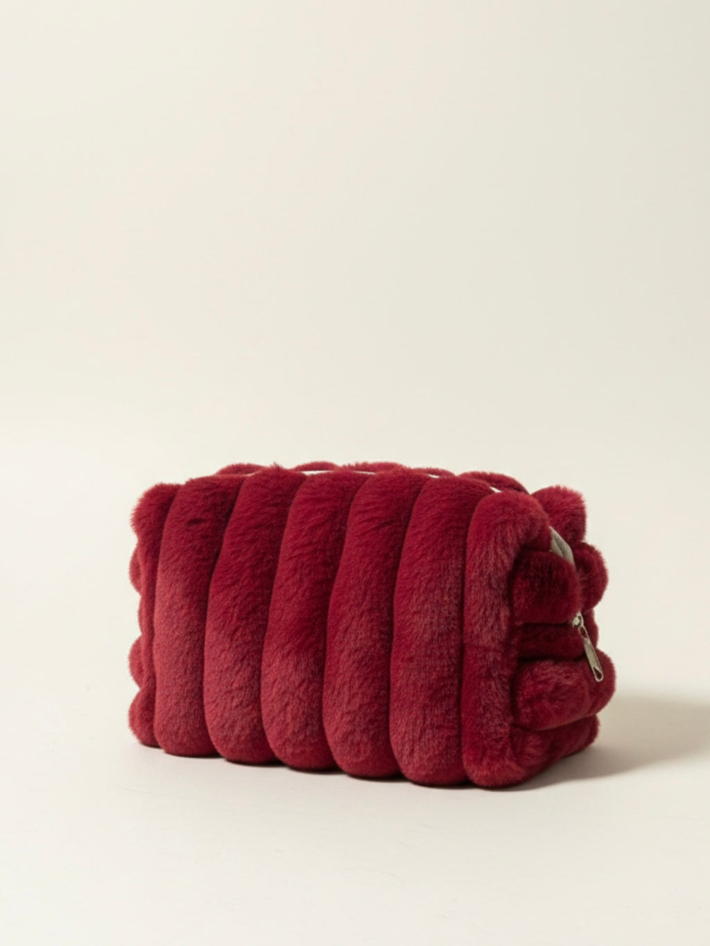 FUR POUCH - DEEP RED