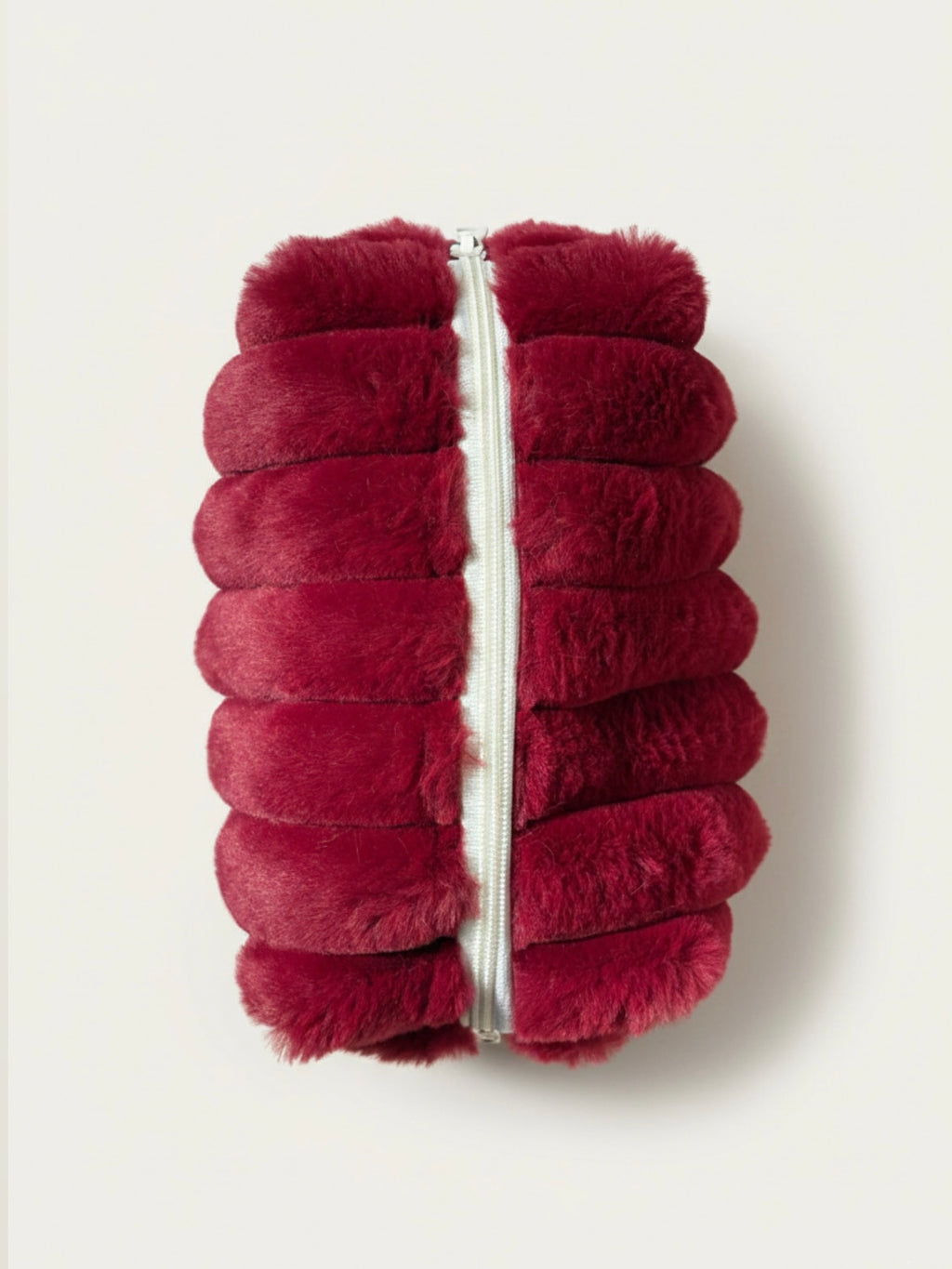FUR POUCH - DEEP RED